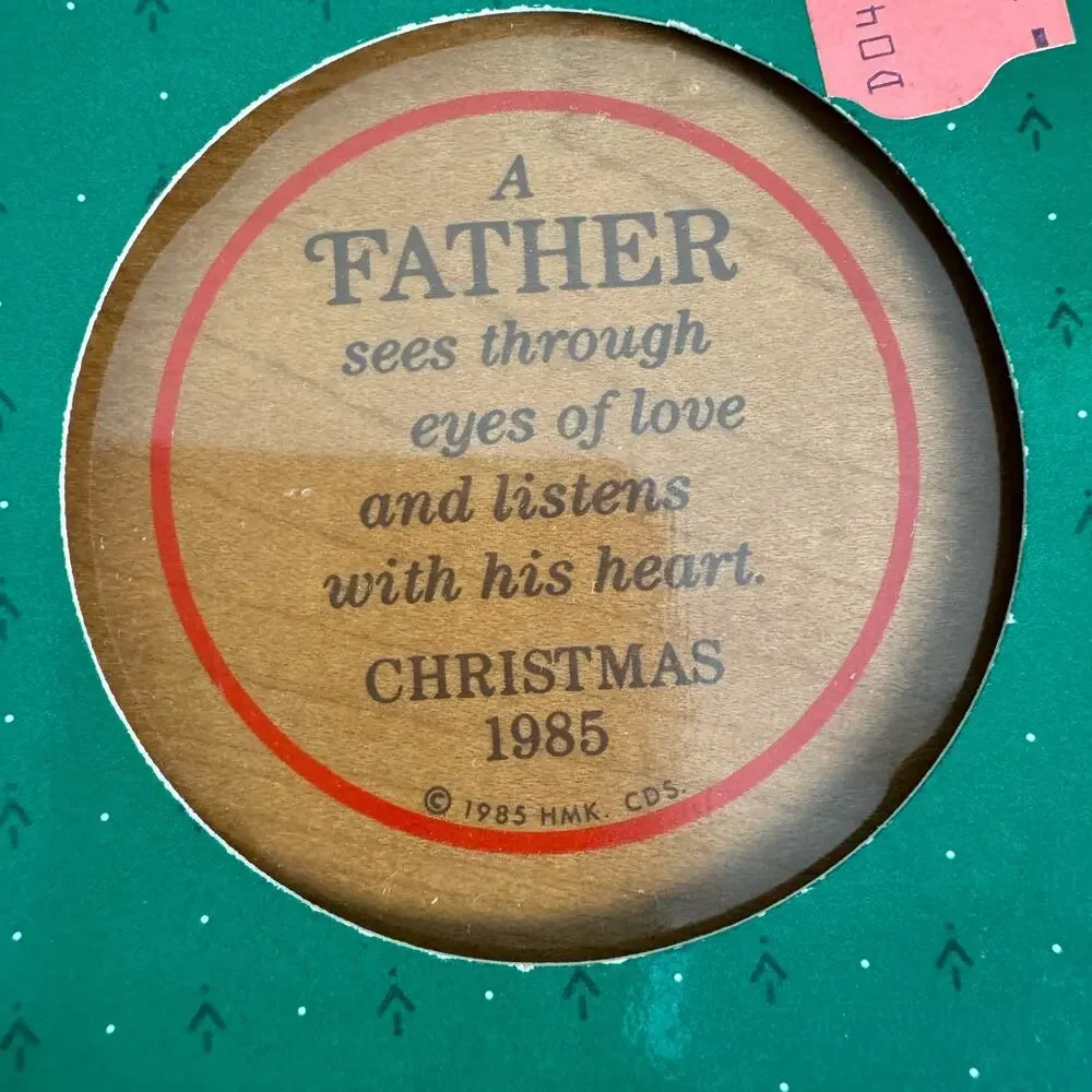 Hallmark Father Christmas Ornament 1985 New Dead Stock‎ Wooden Ornament Sleigh